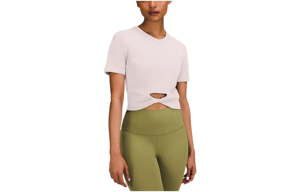 

Кроп-топ Courtcore для женщин с круглым вырезом Lululemon, розовый