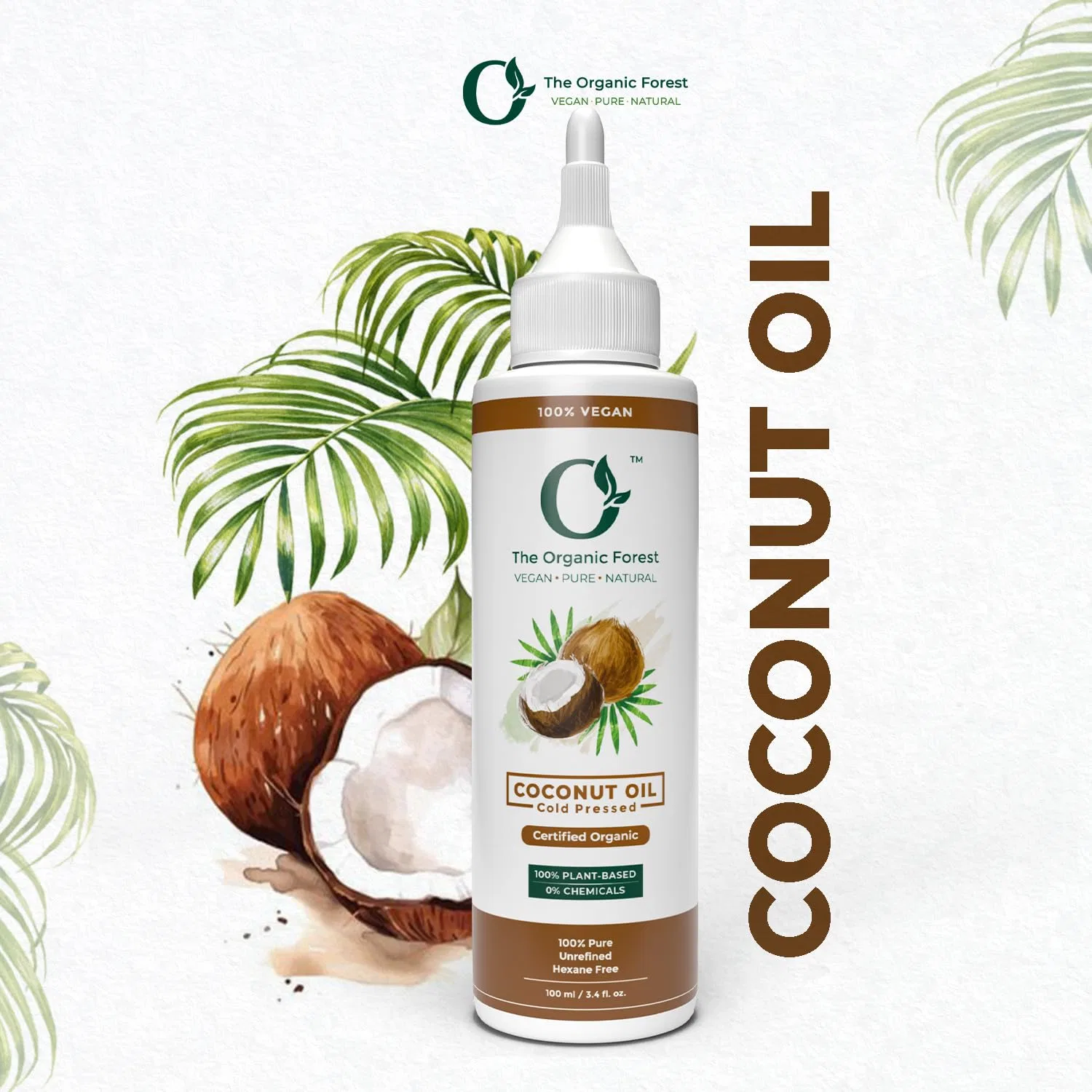 Органическое кокосовое масло Bio Forest холодного отжима The Organic Forest - Vegan . Pure . Natural — фото 2