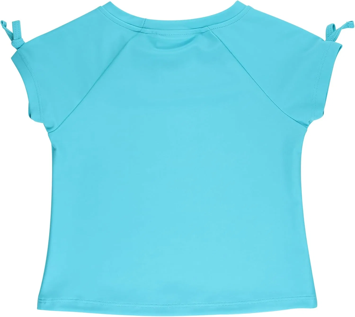 Детская активная футболка RuffleButts, раглан с бантом, Bright Aqua — фото 3