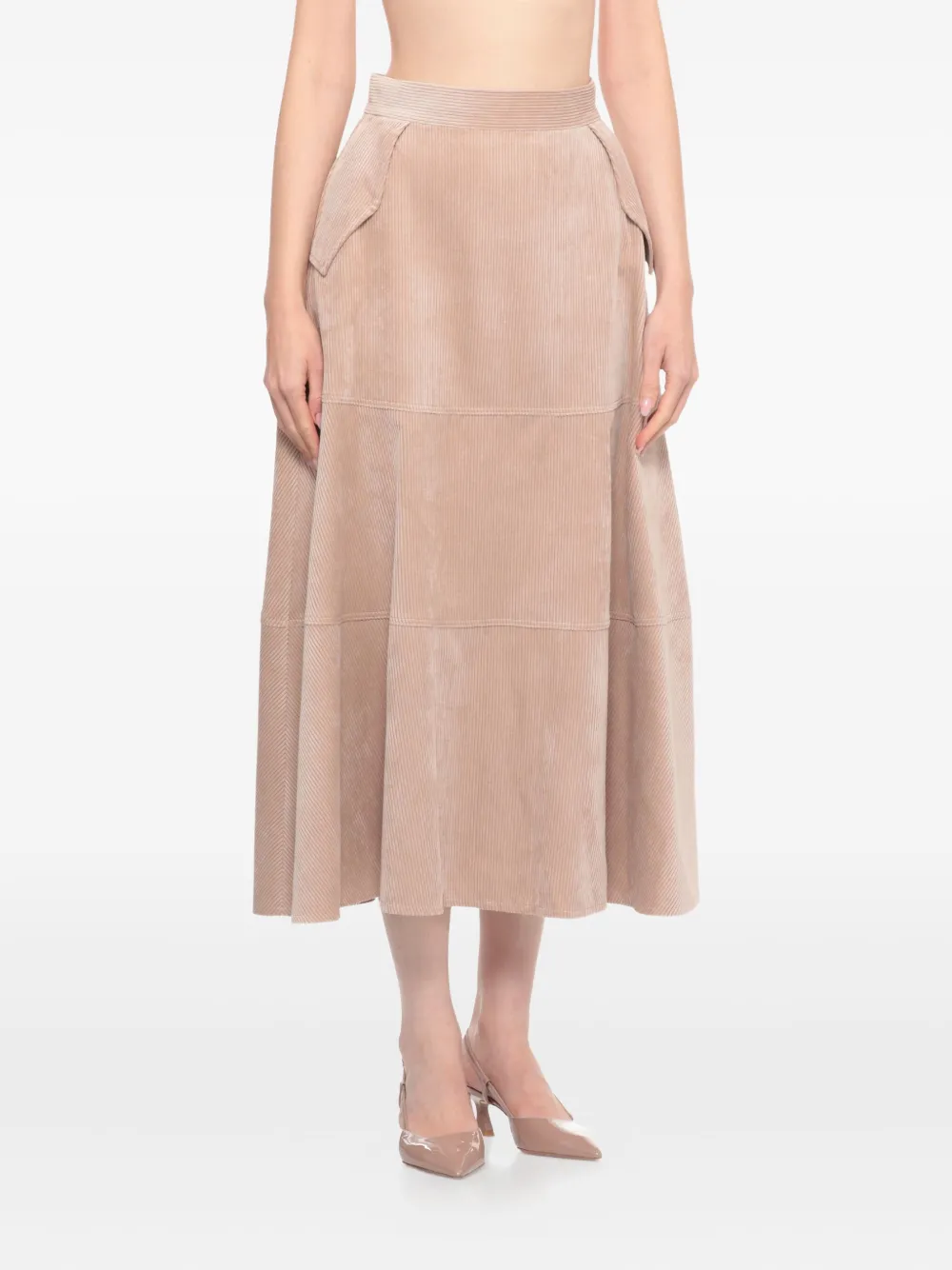 

Вельветовая расклешенная макси-юбка D.Exterior, розовый