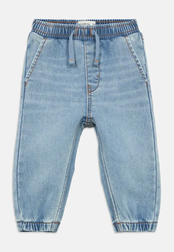 Джинсы прямого кроя унисекс dobby Abercrombie & Fitch, Mottled Light Blue