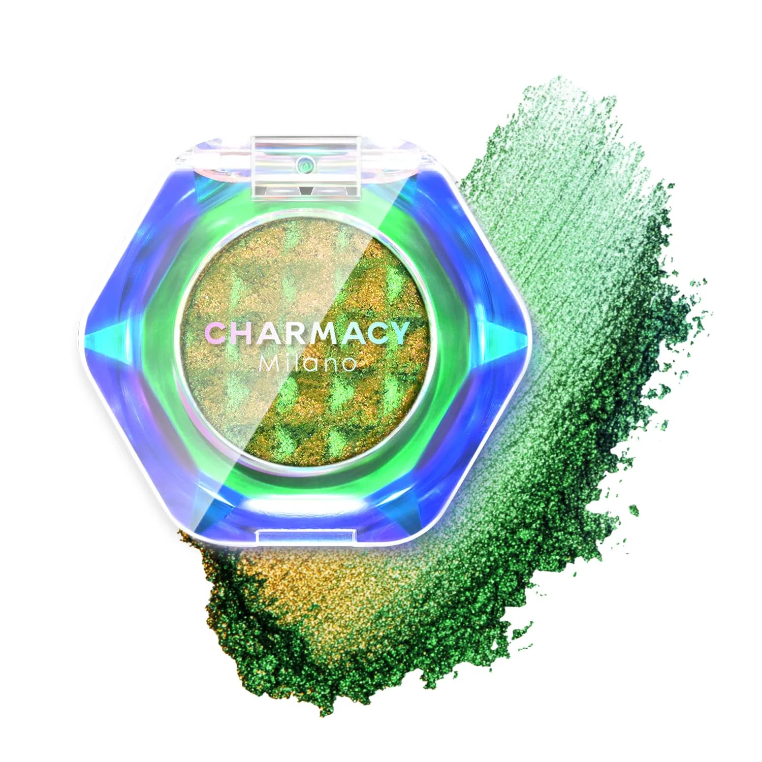 Мультихромные глиттерные тени для век «108-Gilded Emerald» от CHARMACY Charmacy, 108-Gilded Emerald