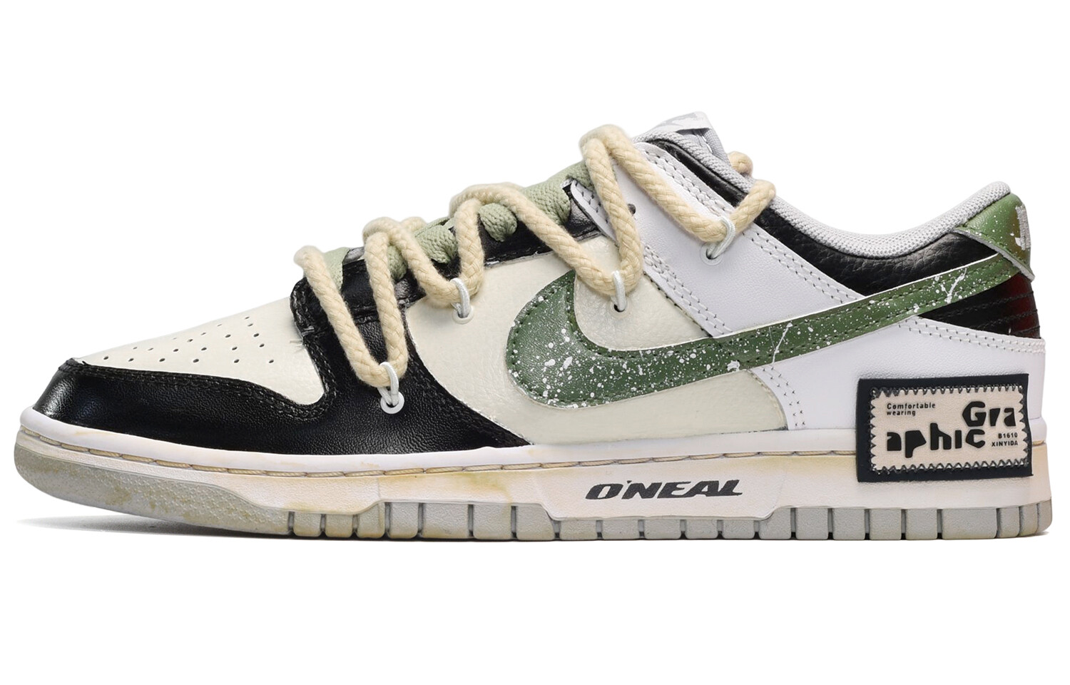 

Кроссовки Nike Dunk Skateboard Shoes Men Low-Top Black White Yellow