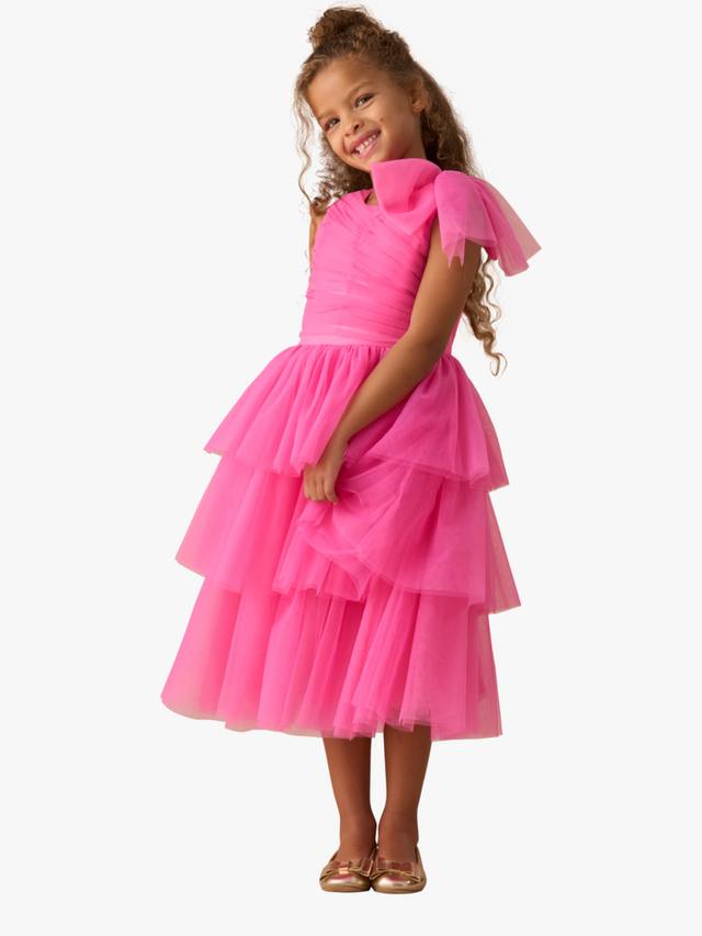 

Детское платье с сетчатым бантом Angel & Rocket, Pink