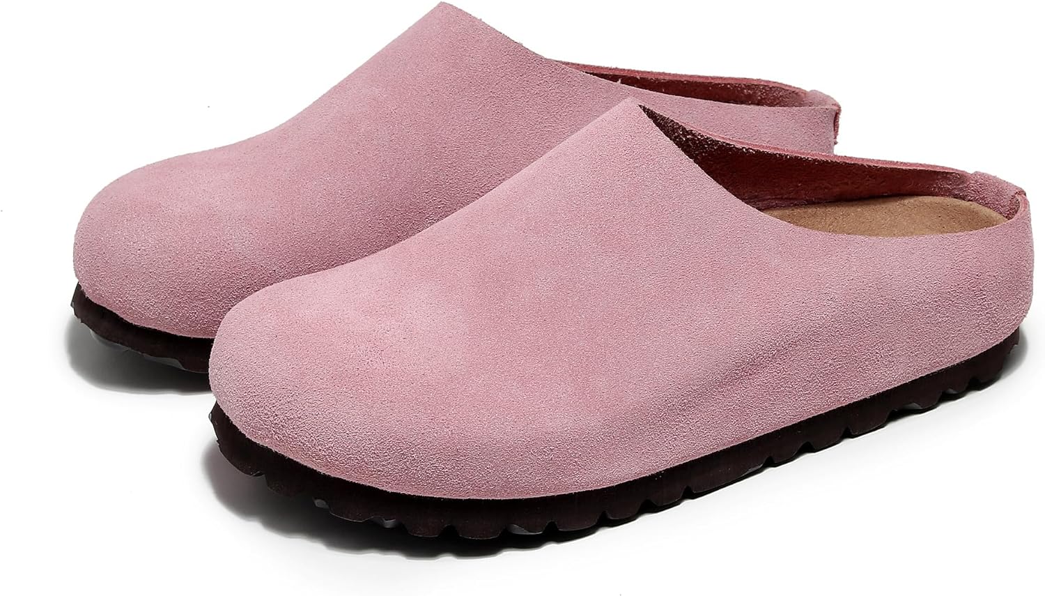 

Кожаные сабо для мужчин и женщин, унисекс, мягкая пробковая стелька с регулируемой пряжкой, сандалии на липучке, ботинки с поддержкой свода стопы Generic, розовый