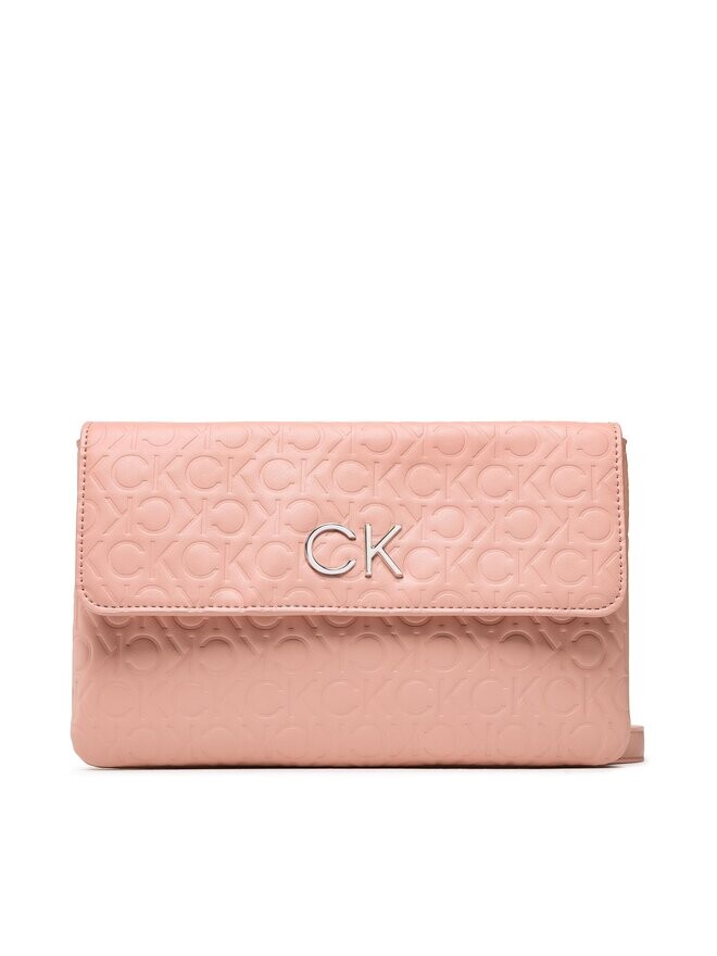 

Наплечная сумка Re-Lock Dbl Crossbody Emb Mono Calvin Klein, розовый