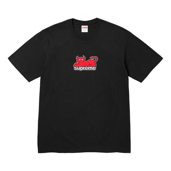 

Футболка x toy machine devil cat t-shirt 'black red' Supreme, черный