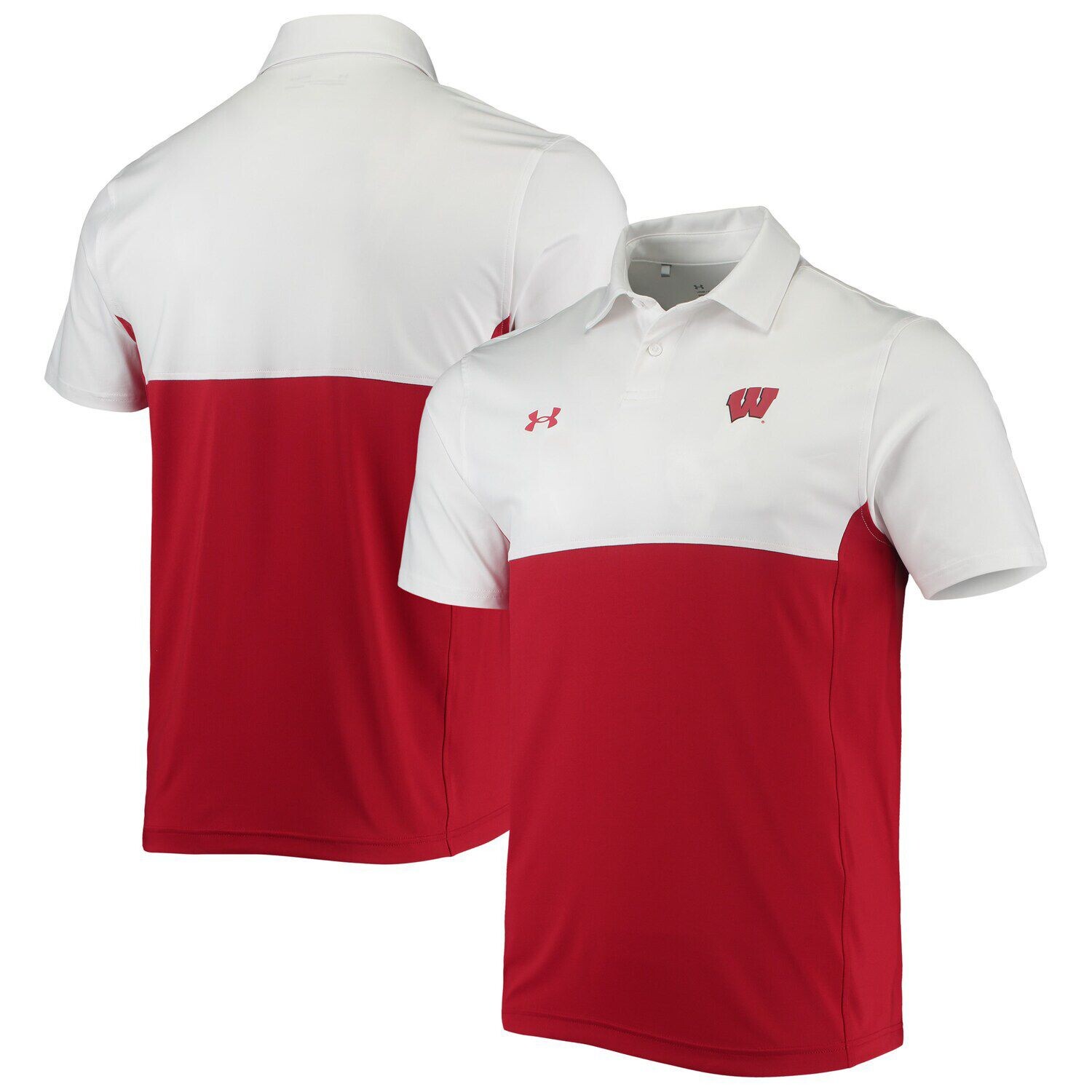 

Мужская белая/красная рубашка-поло Wisconsin Badgers 2022 Blocked Coaches Performance Under Armour, Красный, Мужская белая/красная рубашка-поло Wisconsin Badgers 2022 Blocked Coaches Performance Under Armour