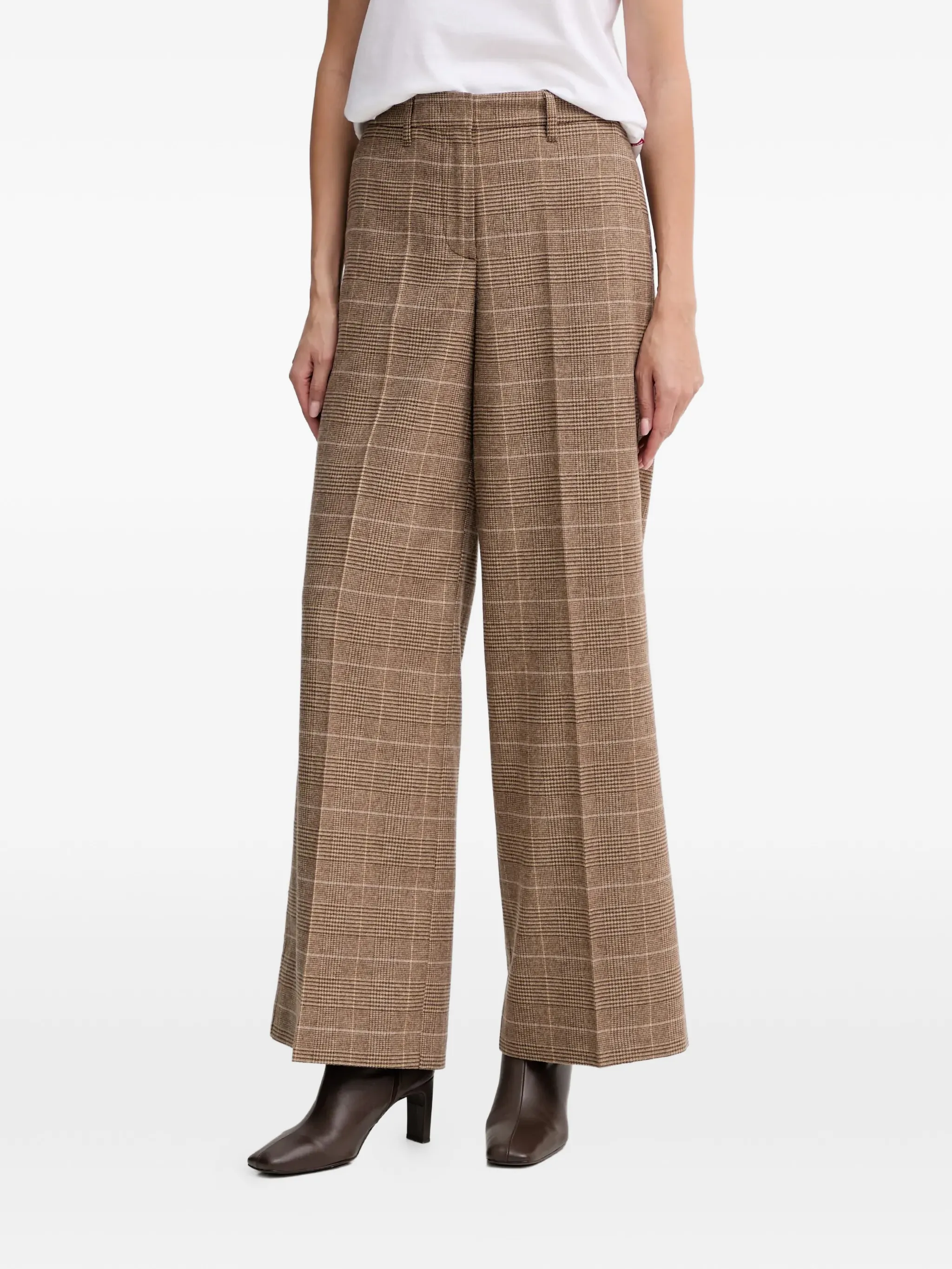 

Брюки палаццо в клетку Marc O'Polo, коричневый