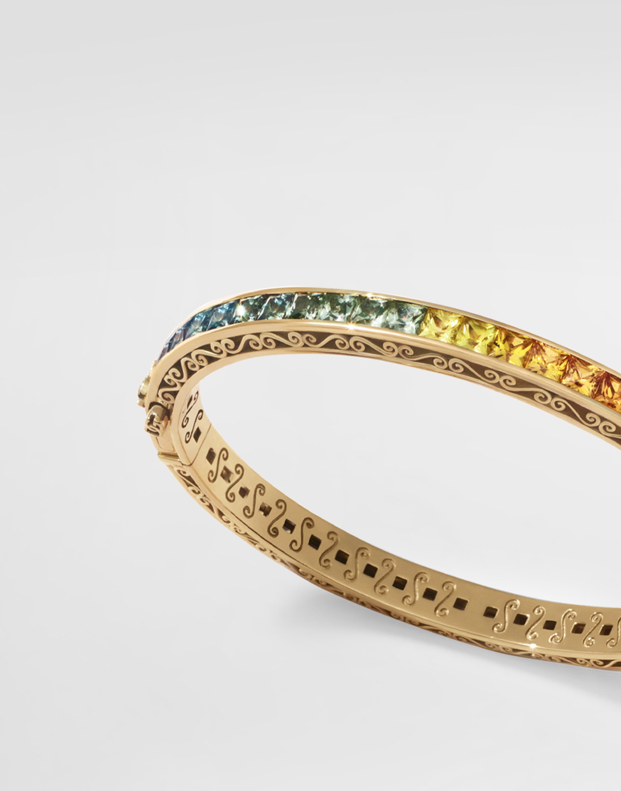 Браслет rainbow из желтого золота 18 карат с разноцветными сапфирами Dolce & Gabbana, золото — фото 2