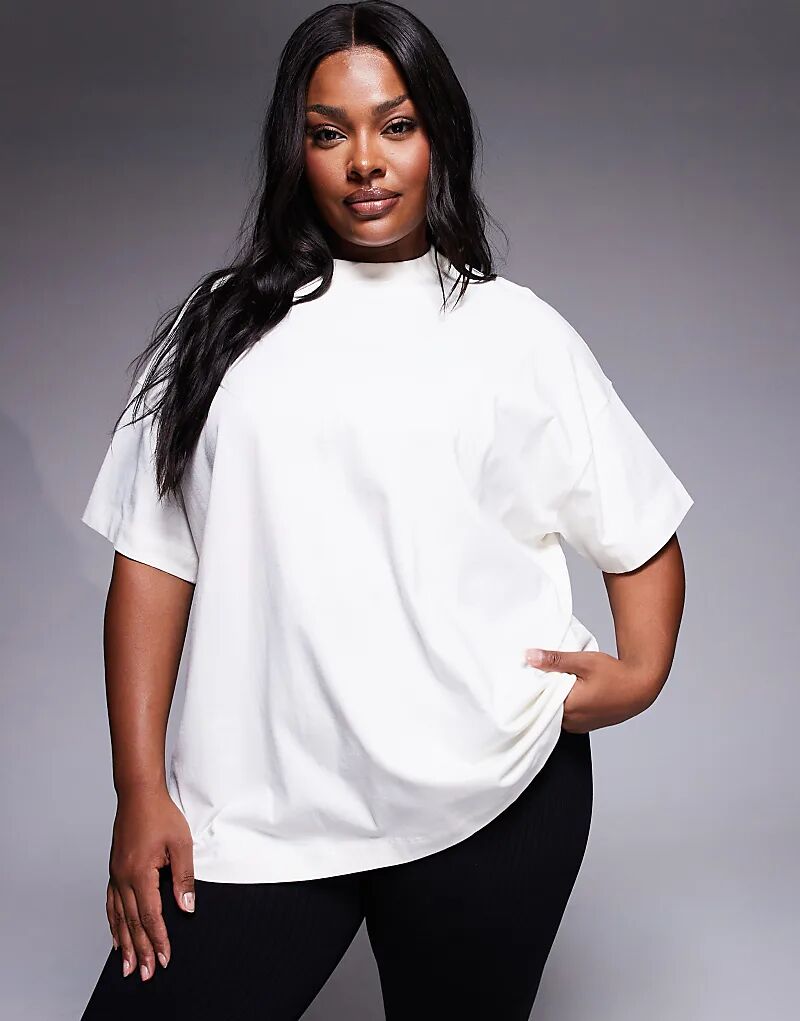 

Футболка свободного кроя Curve Icon 4505 из плотного хлопка с быстросохнущей отделкой в ​​винтажном белом цвете