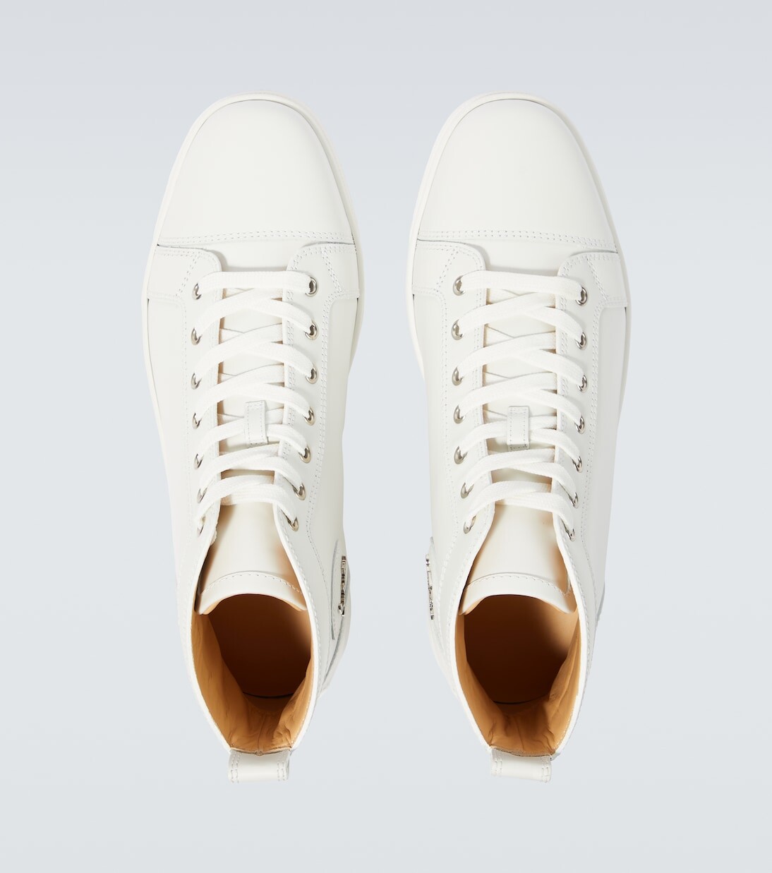 Кожаные высокие кеды louis Christian Louboutin, белый — фото 3