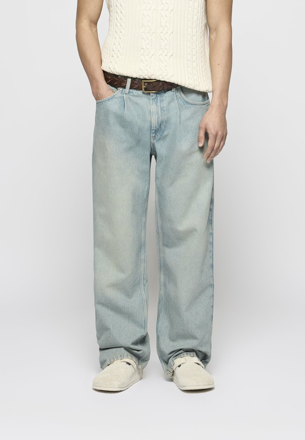 

Джинсы свободного кроя PLEATED RELAXED FIT UNISEX EIGHTYFIVE, светло-голубой