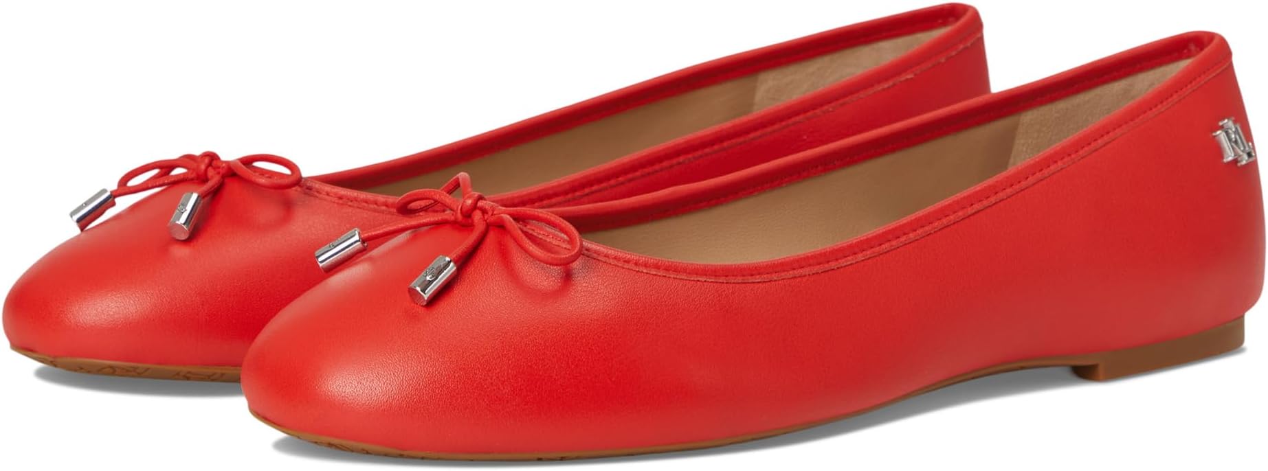 Балетки Lauren Ralph Lauren Jayna Nappa Leather Flats, цвет Bright Vermilion