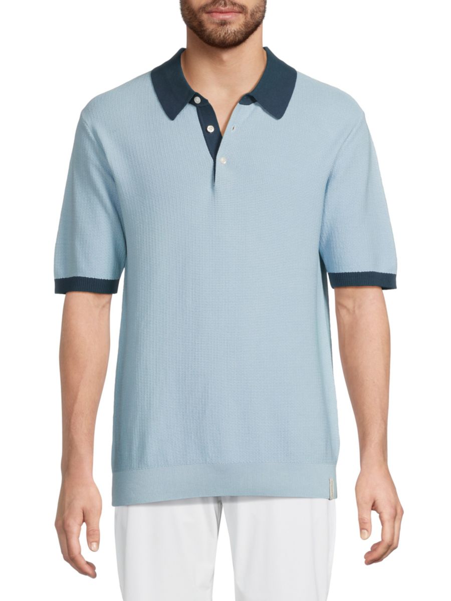 

Рубашка-поло из хлопка с контрастной отделкой Scotch & Soda, цвет Medium Blue