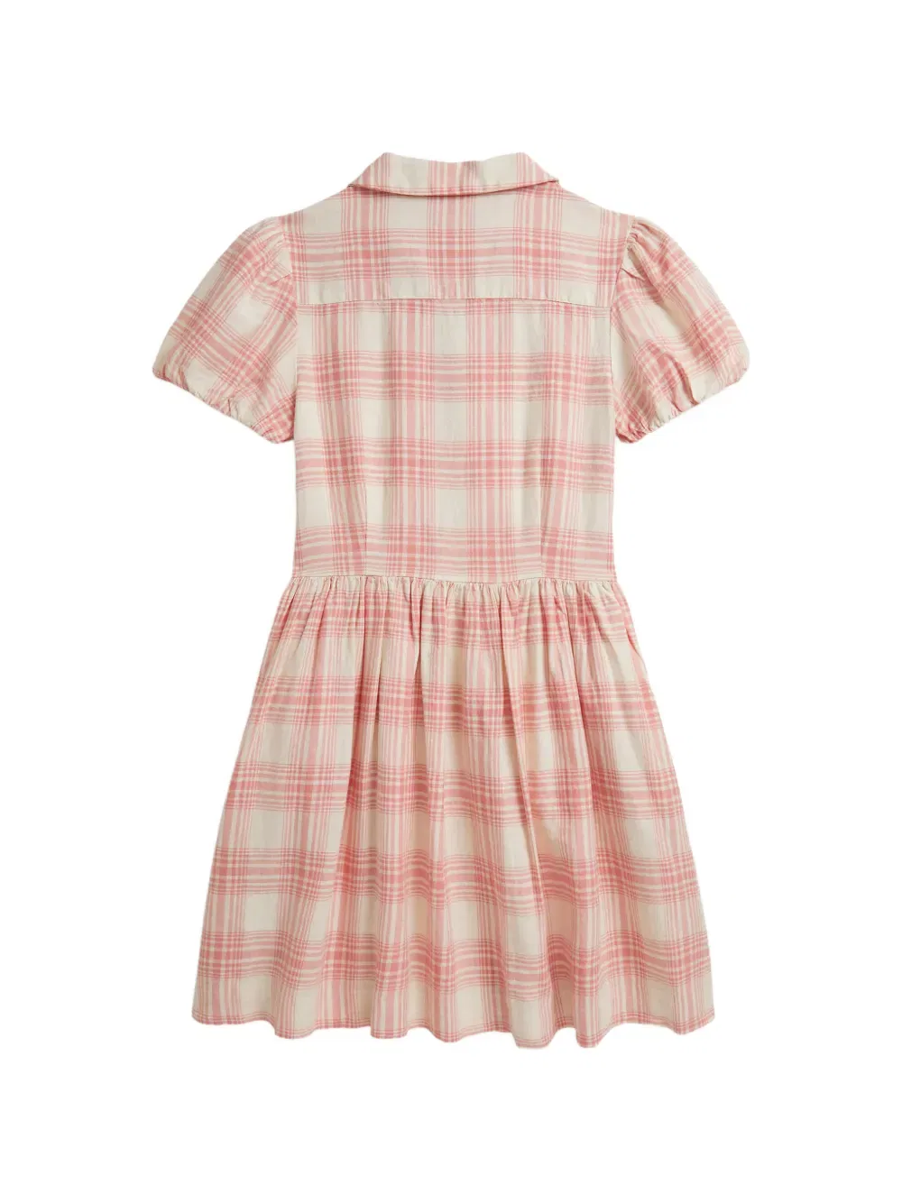 Платье в клетку с вышитым логотипом Polo Ralph Lauren Kids, нейтральный — фото 2