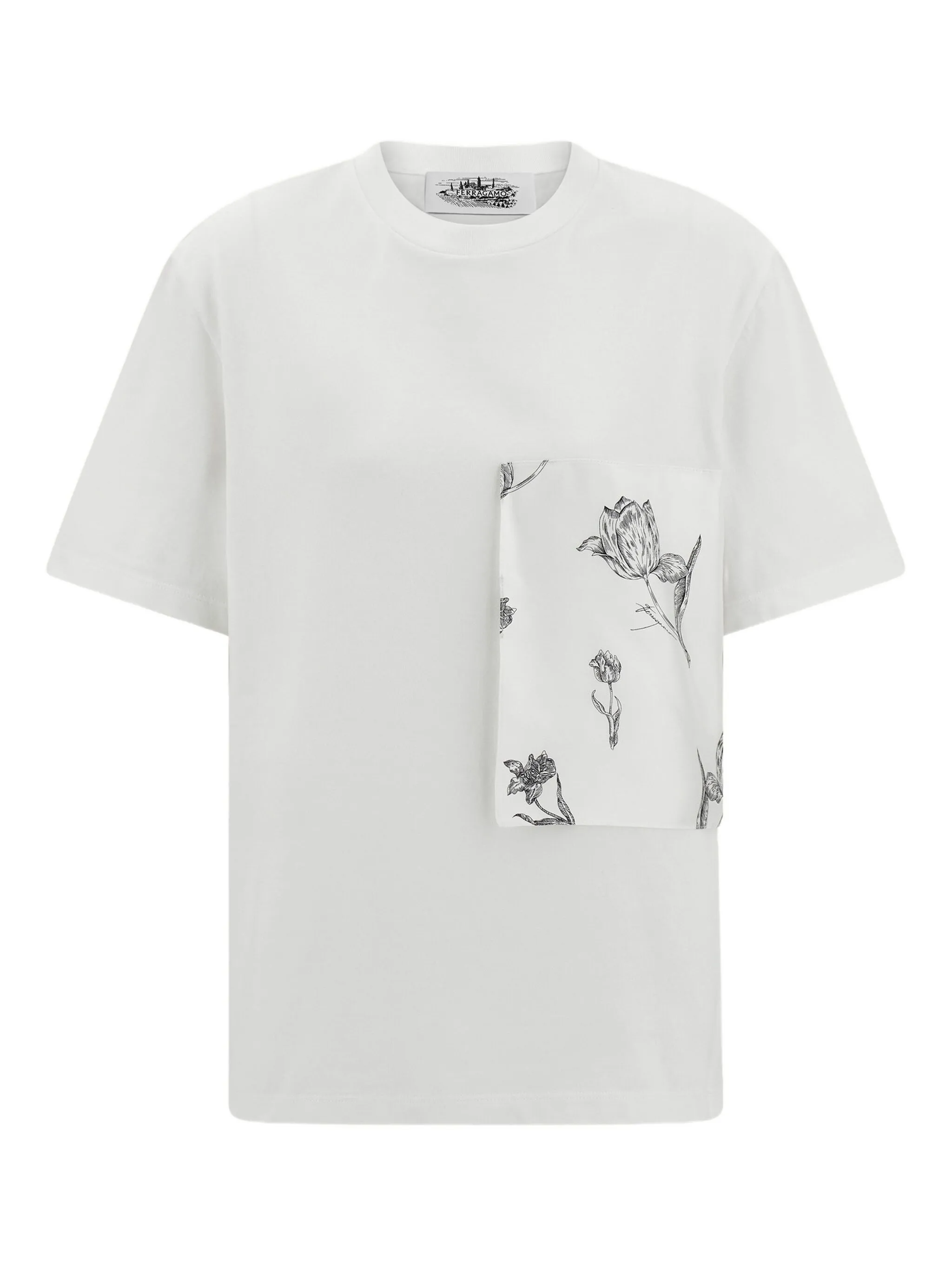 

Футболка с карманом Ferragamo, белый