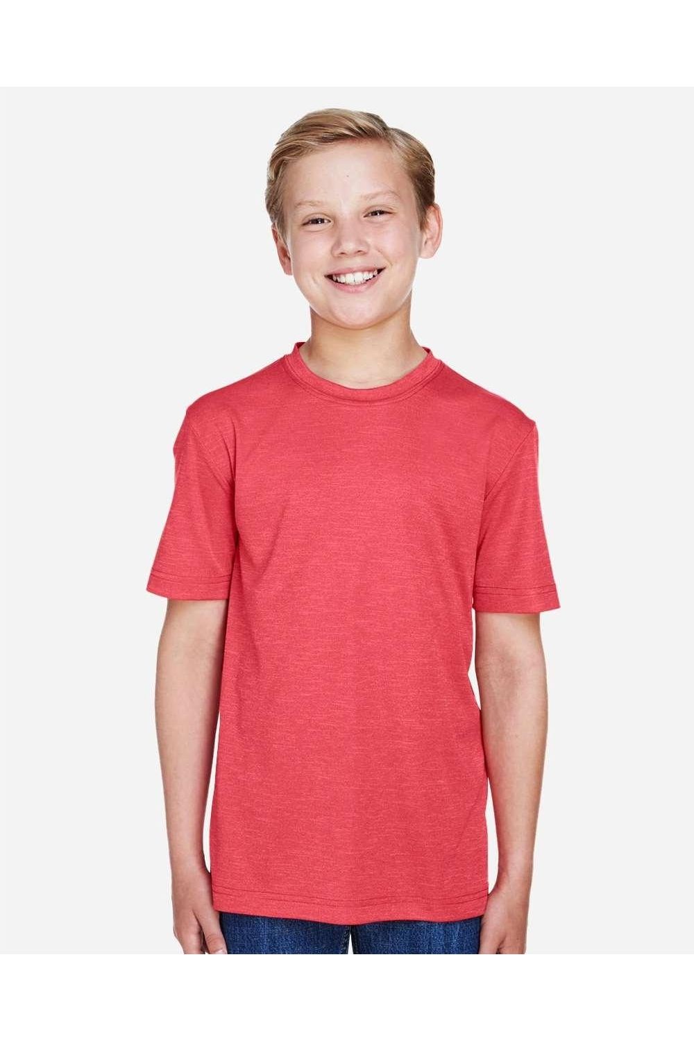 Детская футболка Team 365 Youth Sonic Heather Performance, sport red heather — фото 3
