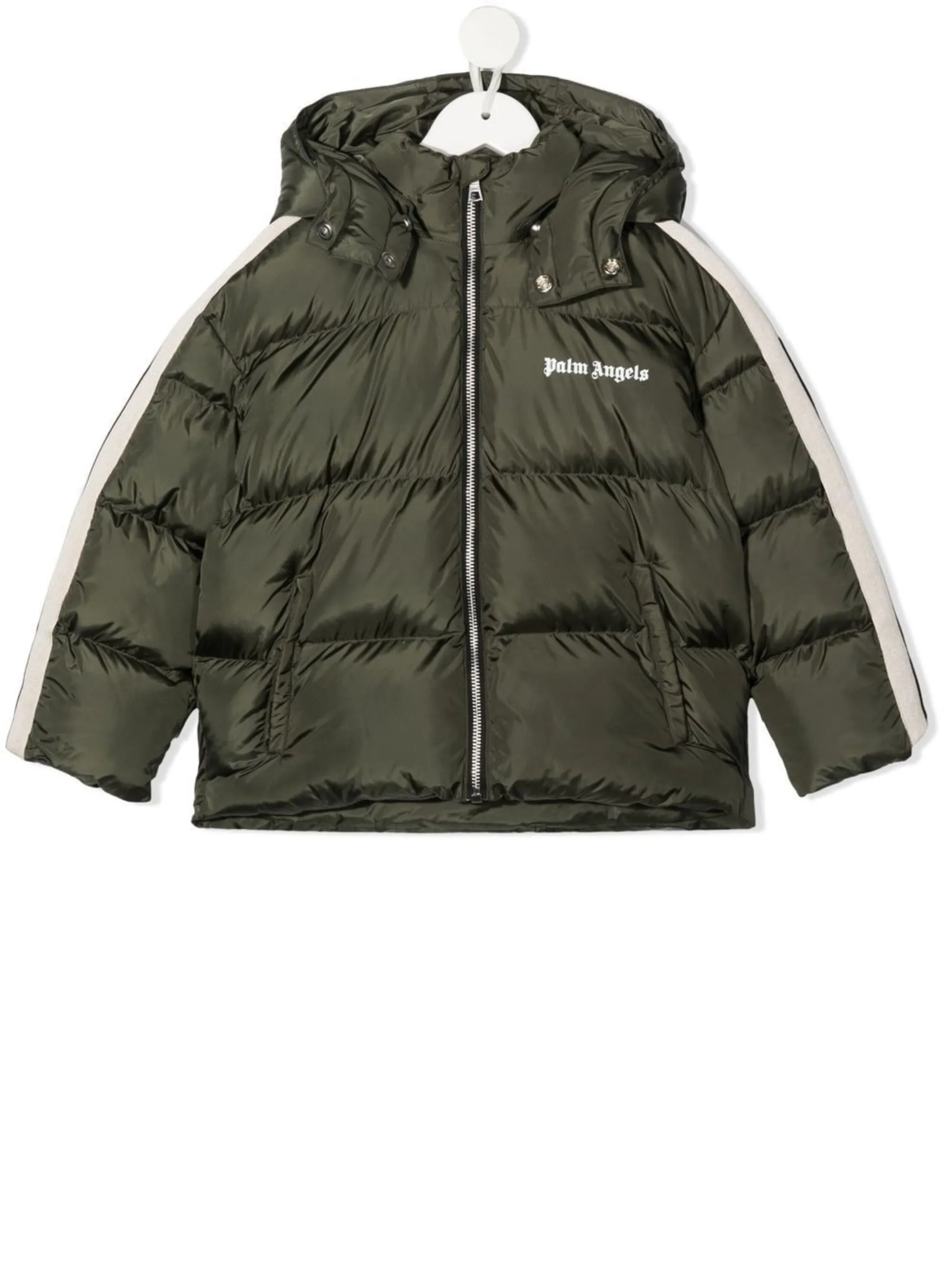 

Пуховик с логотипом Palm Angels Kids, зеленый