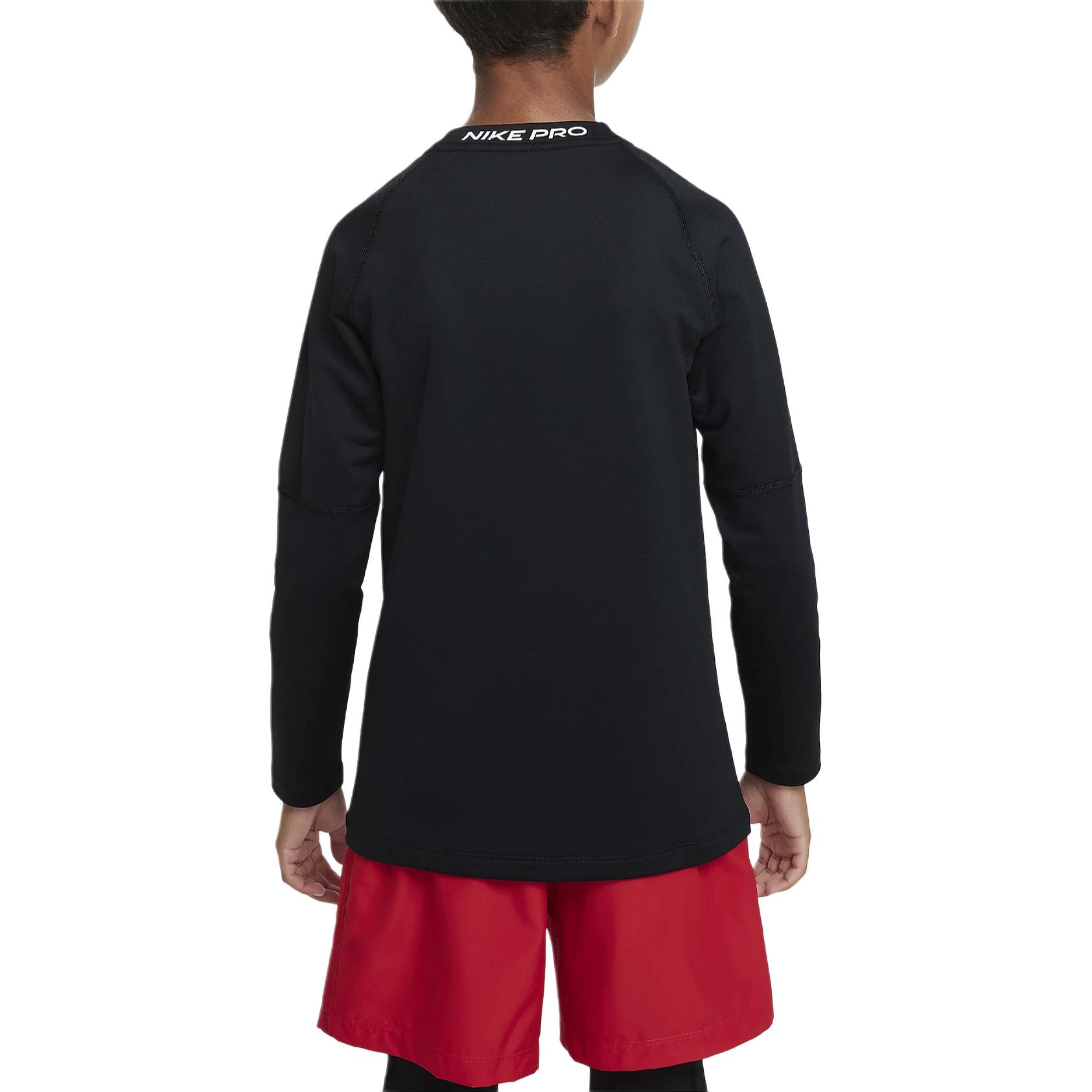 Футболка Nike Pro Dri-Fit для подростков черно-белая — фото 4