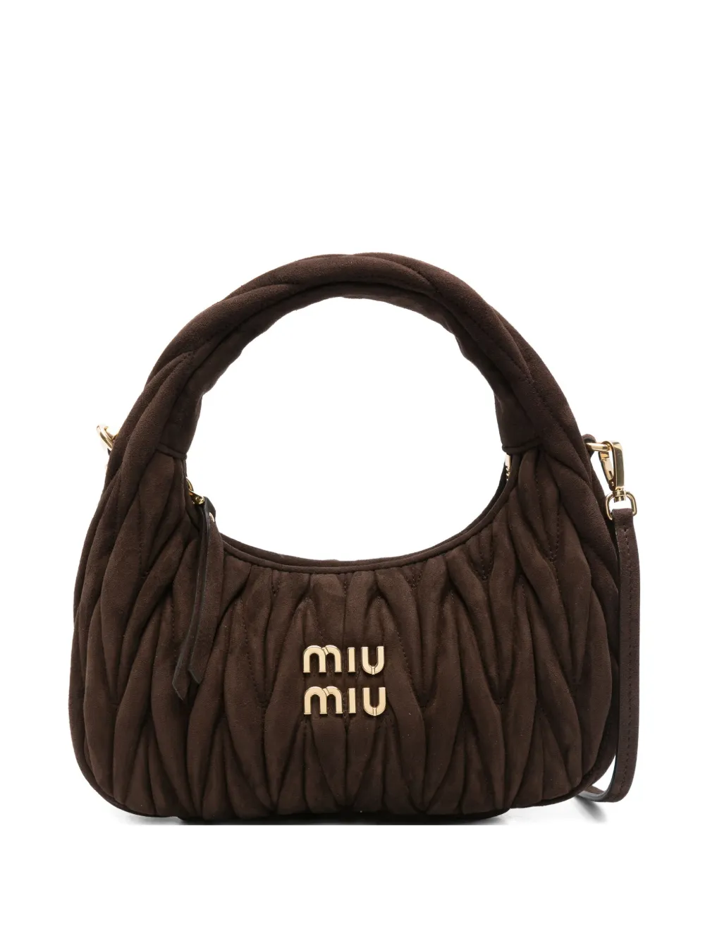 

Замшевая сумка-тоут Wander matelassé MIU MIU, коричневый