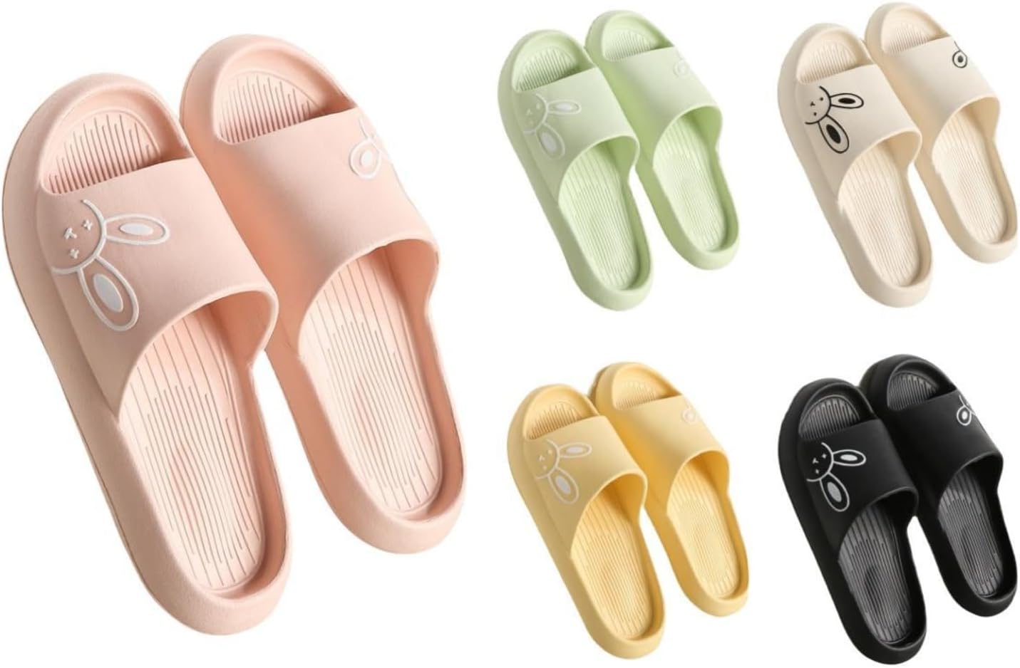 

Милые тапочки ALBIVA в виде зайчиков для женщин, летние, мягкая платформа, нескользящие сандалии для дома и улицы, кавайные подарки для женщин и мужчин, розовый