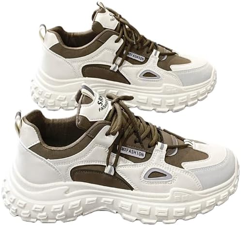 

Мужские стильные кроссовки с цветными вставками - мужская спортивная обувь, легкие, удобные и противоскользящие, дышащие кроссовки для всего дня на улице Hhhchpm, хаки