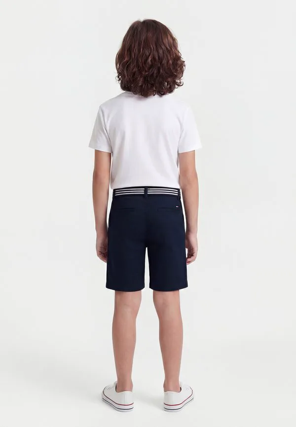 Основной фирменный пояс, свободные шорты-чиносы Tommy Hilfiger, Dark Night Navy — фото 2