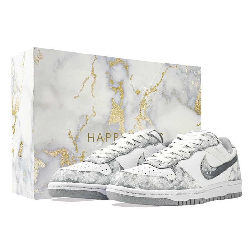 

Nike Серые и белые мужские низкие кроссовки для скейтбординга big low lu xingji с амортизацией от пыли и устойчивостью к износу