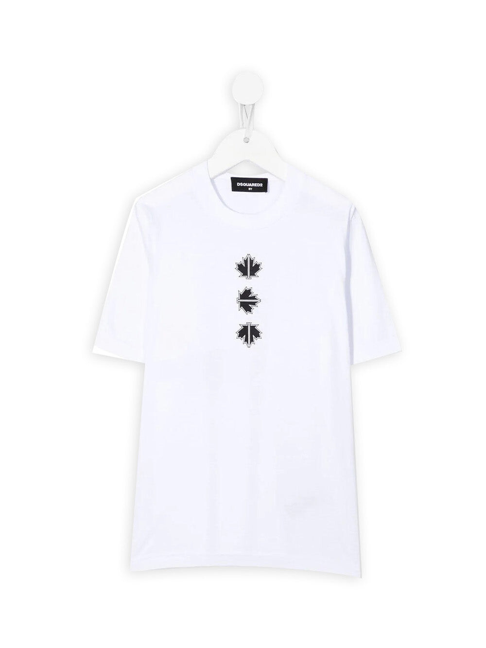 

Белая футболка с логотипом спереди Dsquared