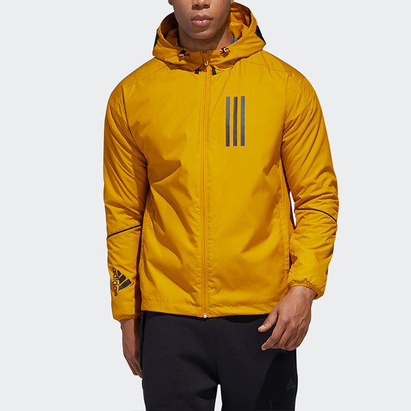 Куртка w.n.d. hooded sports stylish jacket gold color Adidas, золотой — фото 3