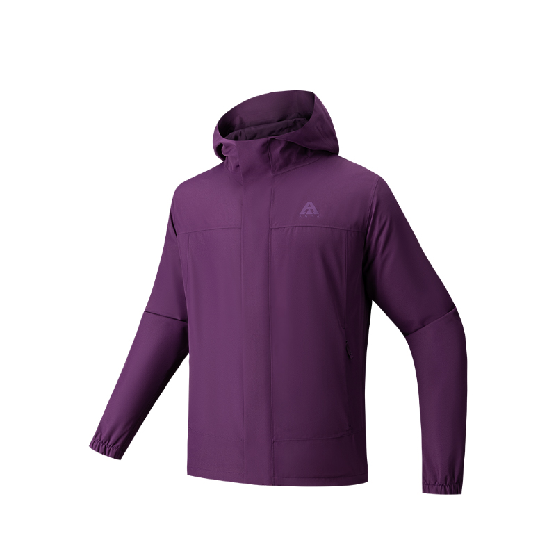 

ANTA Ветровка мужская с капюшоном водонепроницаемая и ветрозащитная, Purple Sand Color-2