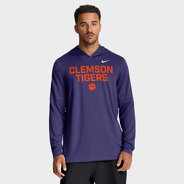 Мужская фиолетовая толстовка clemson tigers 2025 sideline dri-fit с длинным рукавом Nike