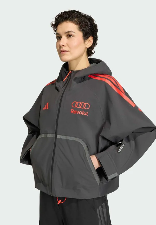 Водонепроницаемая куртка механиков команды audi revolut f1 Adidas Performance, Utility Black Hi-Res Red — фото 4