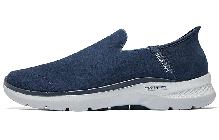 

Амортизирующие износостойкие низкие кроссовки для бега мужские Navy Skechers, Marine Blue