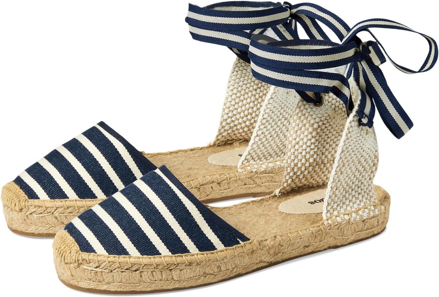 

Туфли на плоской подошве Soludos Lauren Lace Up Espadrille, цвет Navy / Ivory