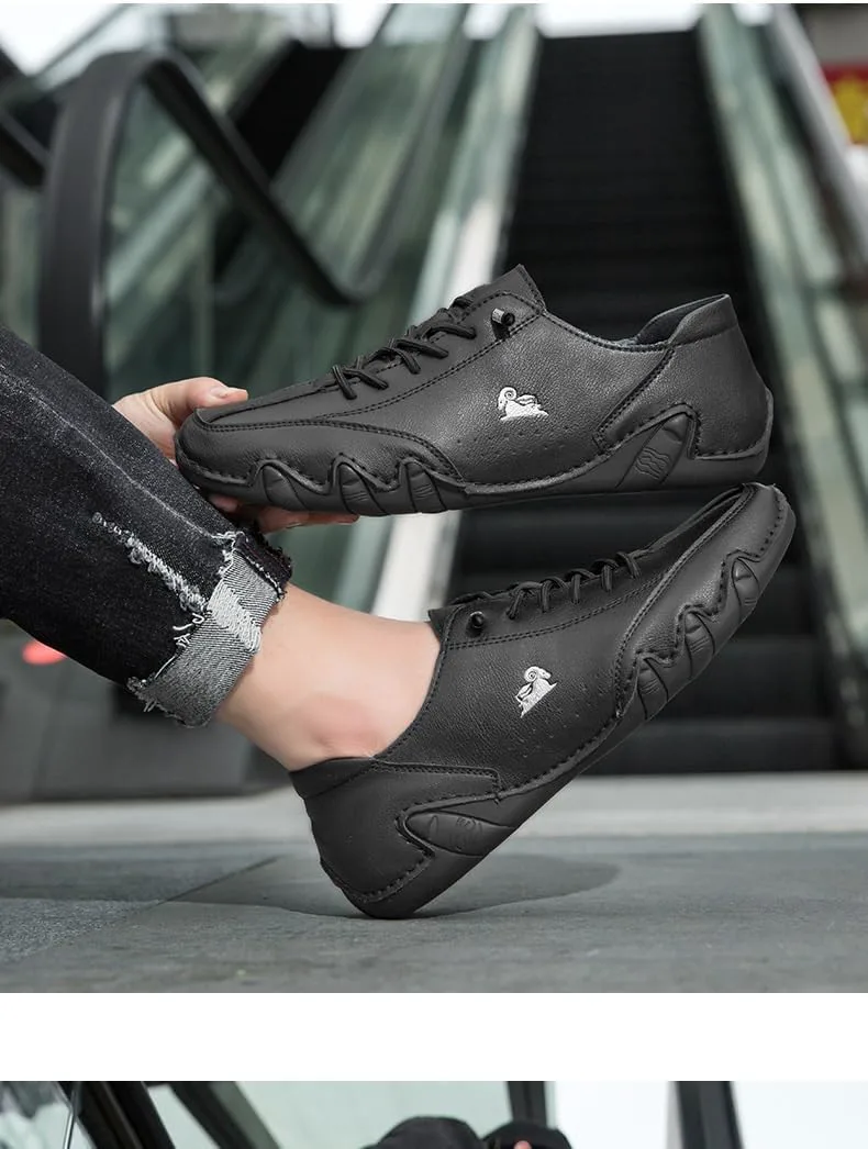 Мужские повседневные кожаные кроссовки, обувь Chukka Slip On Не скользящие дышащие ботинки Туристическая обувь DMGYCK, коричневый — фото 2