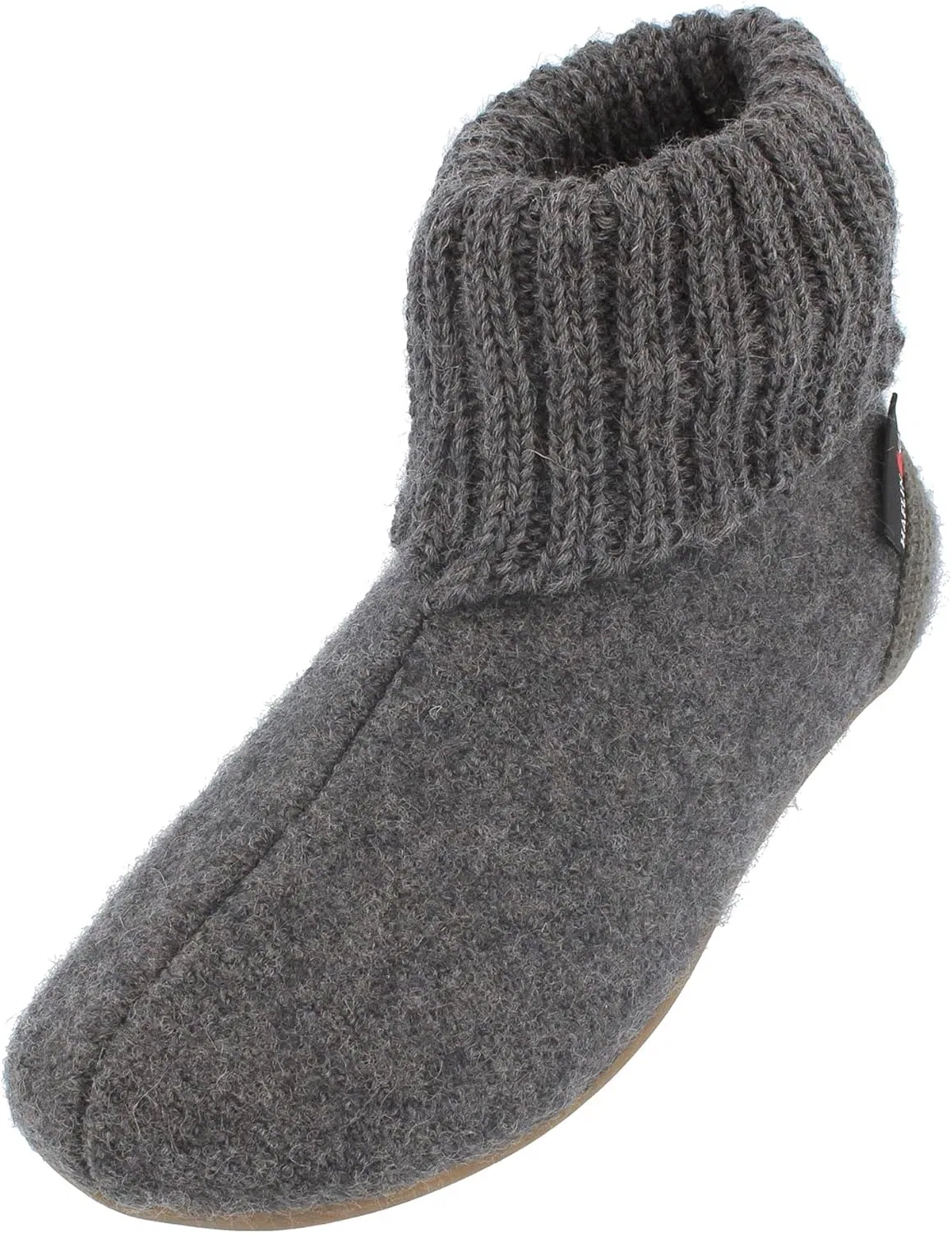 HAFLINGER Everest Karlo Тапочки с воротником и резиновой подошвой TPR, Charcoal