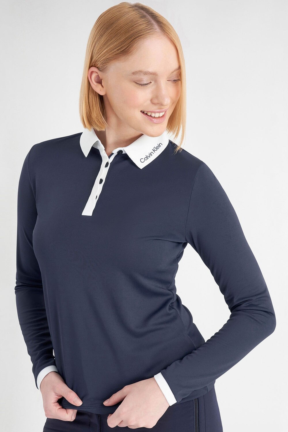 

Оранжевая рубашка поло Whitney с длинным рукавом Calvin Klein Golf, синий
