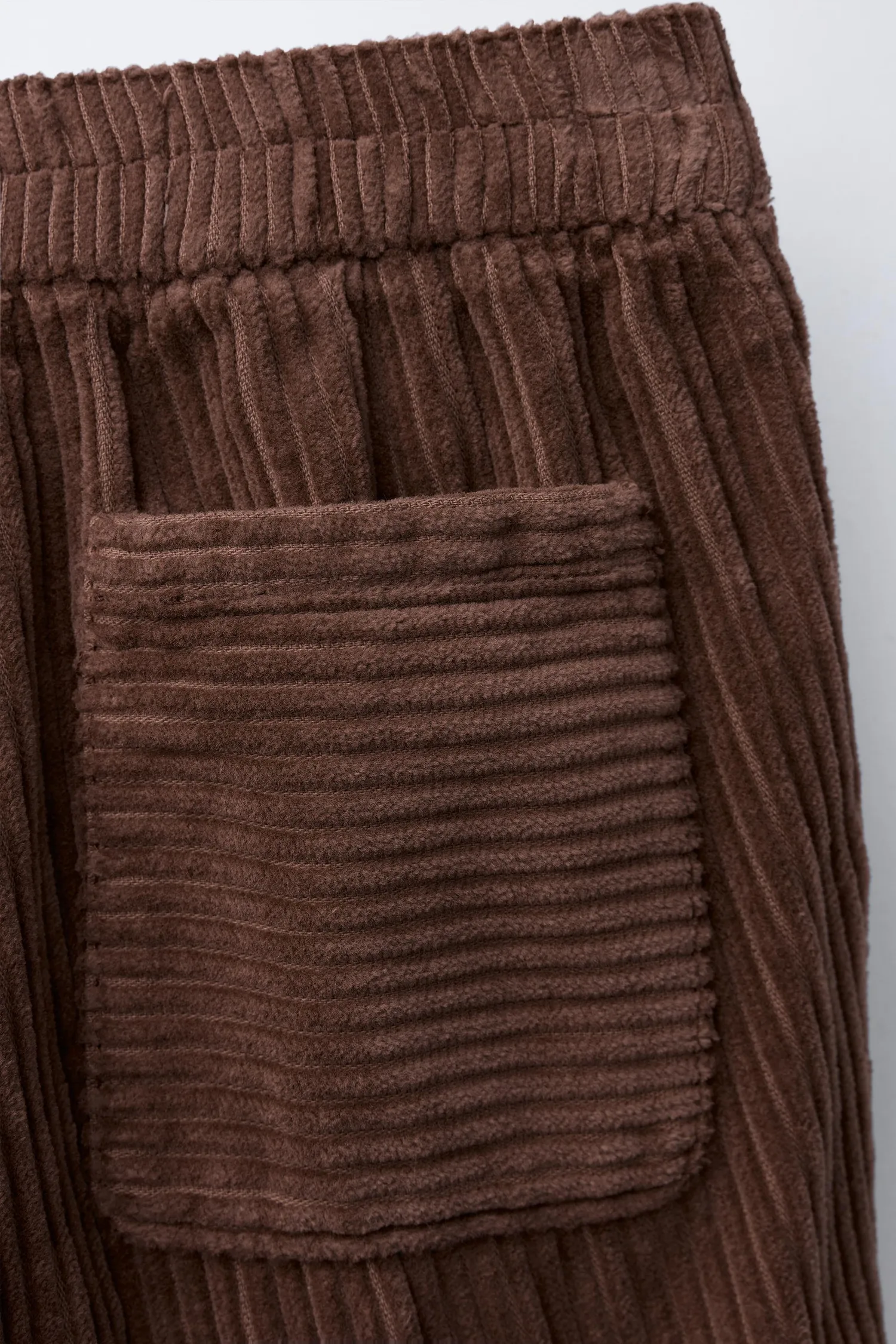 Вельветовые брюки-баллоны с широкой талией Zara, коричневый — фото 4