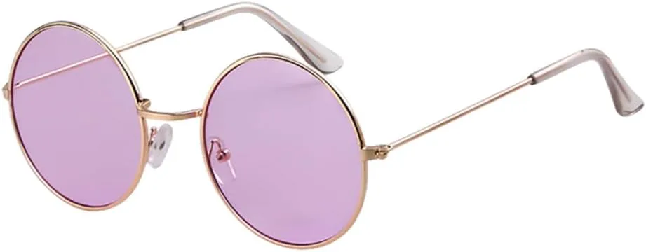 

Модные маленькие круглые солнцезащитные очки для женщин, винтажные мужские зеркальные солнцезащитные очки, ретро-готические очки для женщин MTZJH, C2 Gold Purple