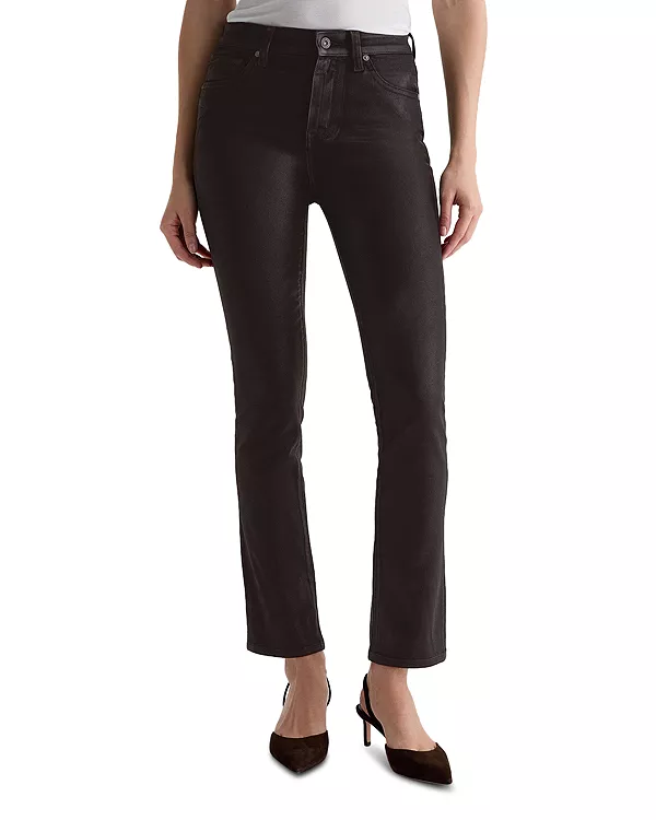 

Джинсы Mari с зауженными штанинами и средней посадкой, суперчерного цвета. Ag, черный