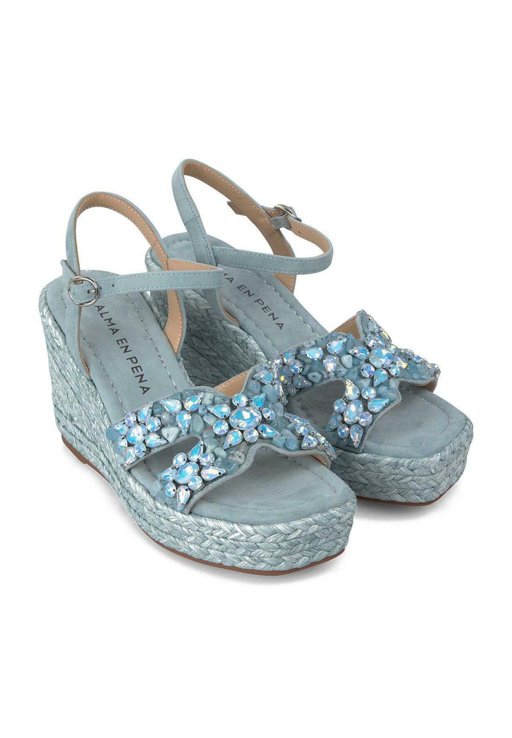 Босоножки на танкетке Espadrillas Alma en Pena, цвет Azul Jaspeado — фото 2
