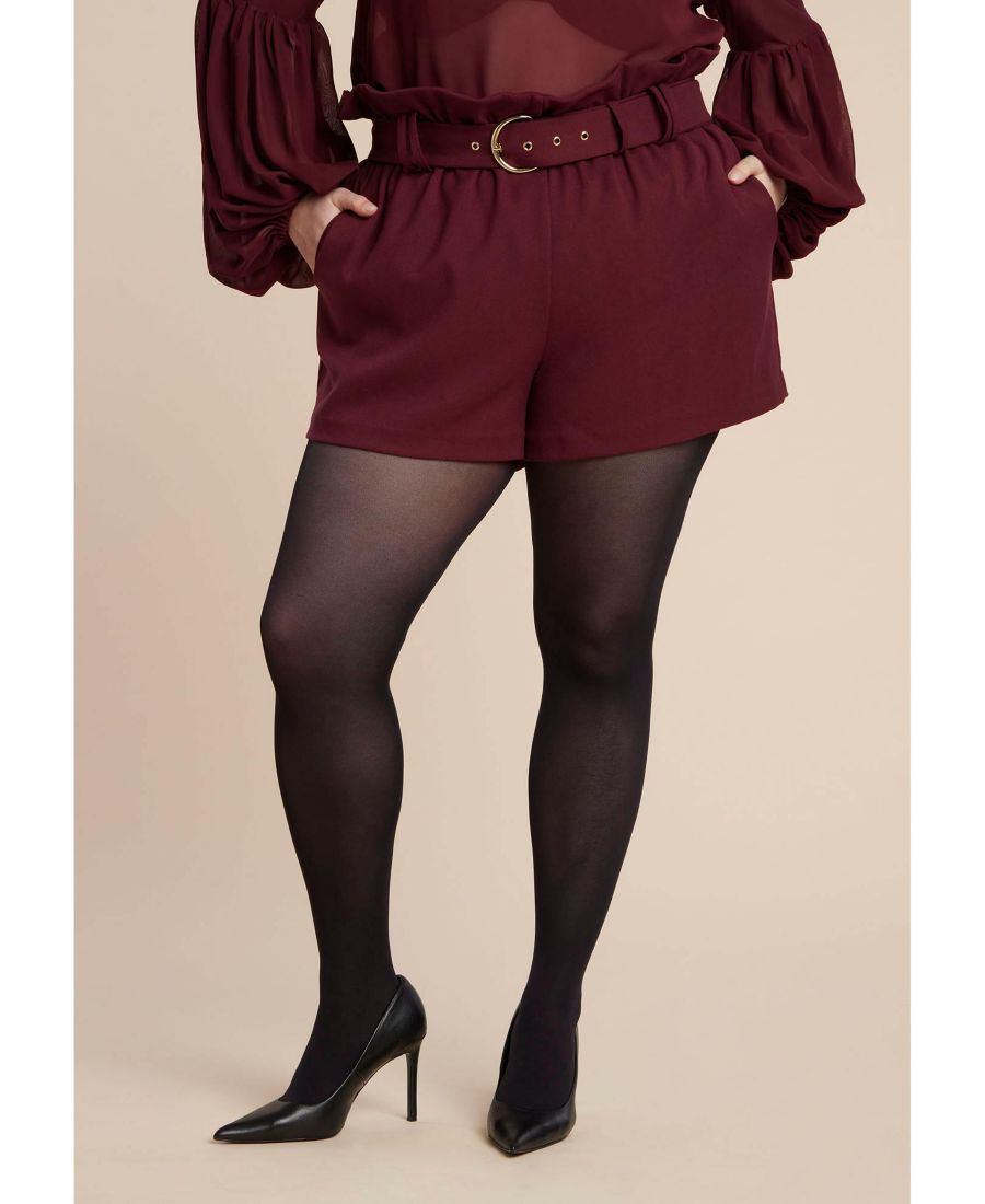 

Женские мини-шорты с завышенной талией "бумажный мешок" ELOQUII, Tawny port