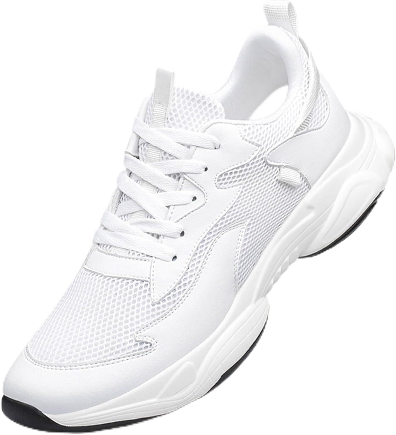 

Мужские кроссовки на скрытой платформе с увеличением роста на 8 см, дышащие, из сетчатого материала, легкие, спортивно-повседневные Generic, белый