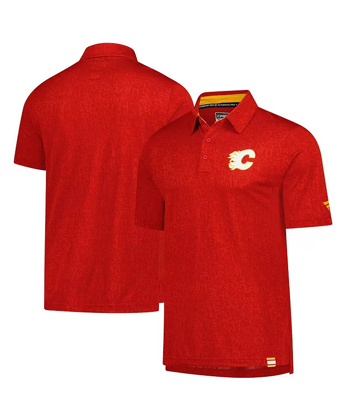 

Мужская поло Calgary Flames Authentic Pro Jacquard красного цвета Fanatics