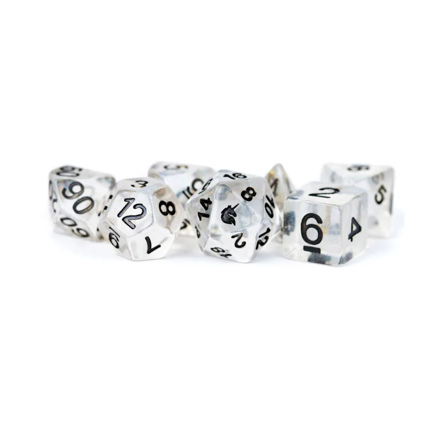 

Poly Set Unicorn Ice с черным (7), Resin Dice - Unicorn (Metallic Dice Games)