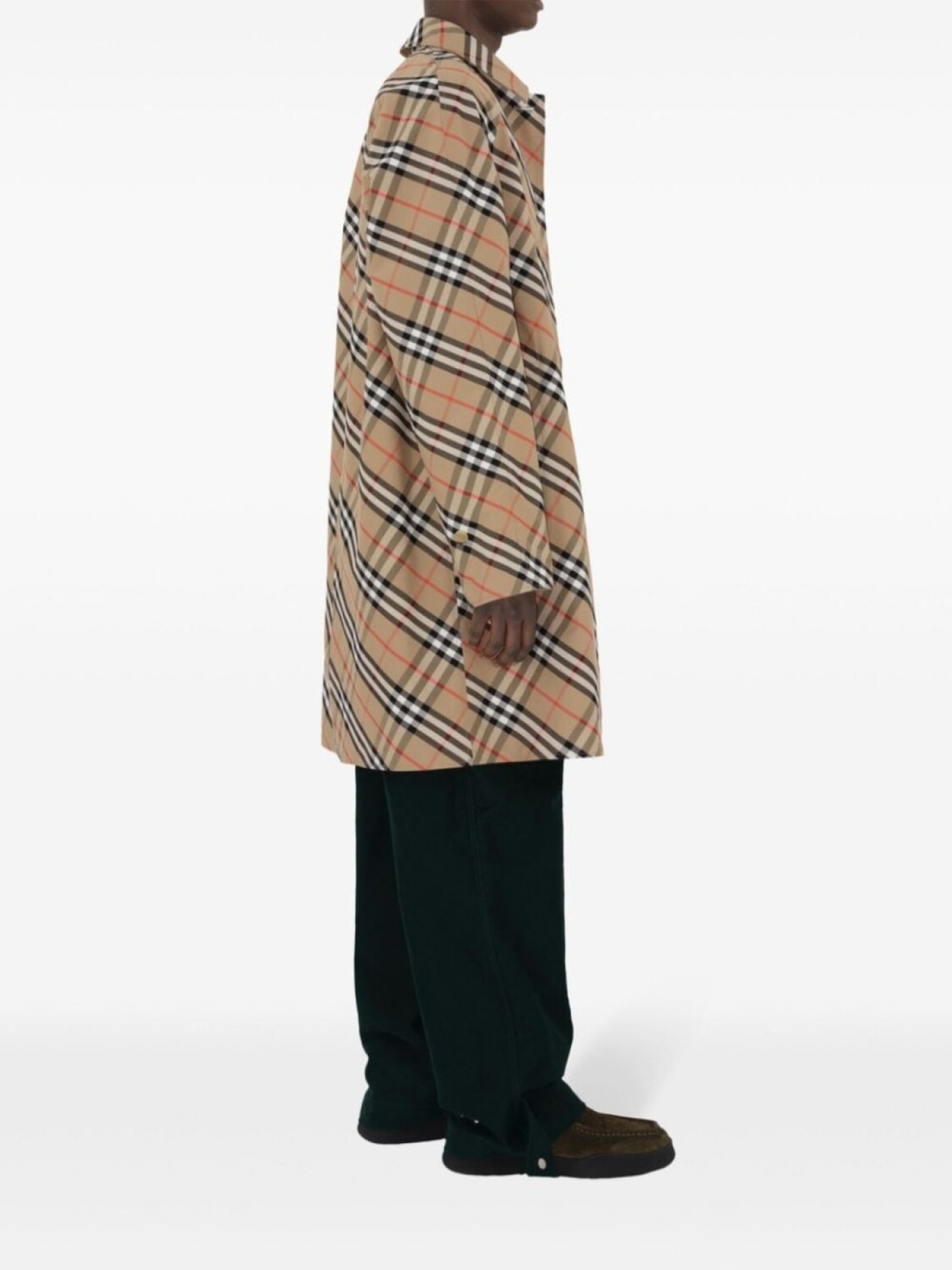 Тренч Burberry двусторонний в клетку, нейтральный цвет — фото 4