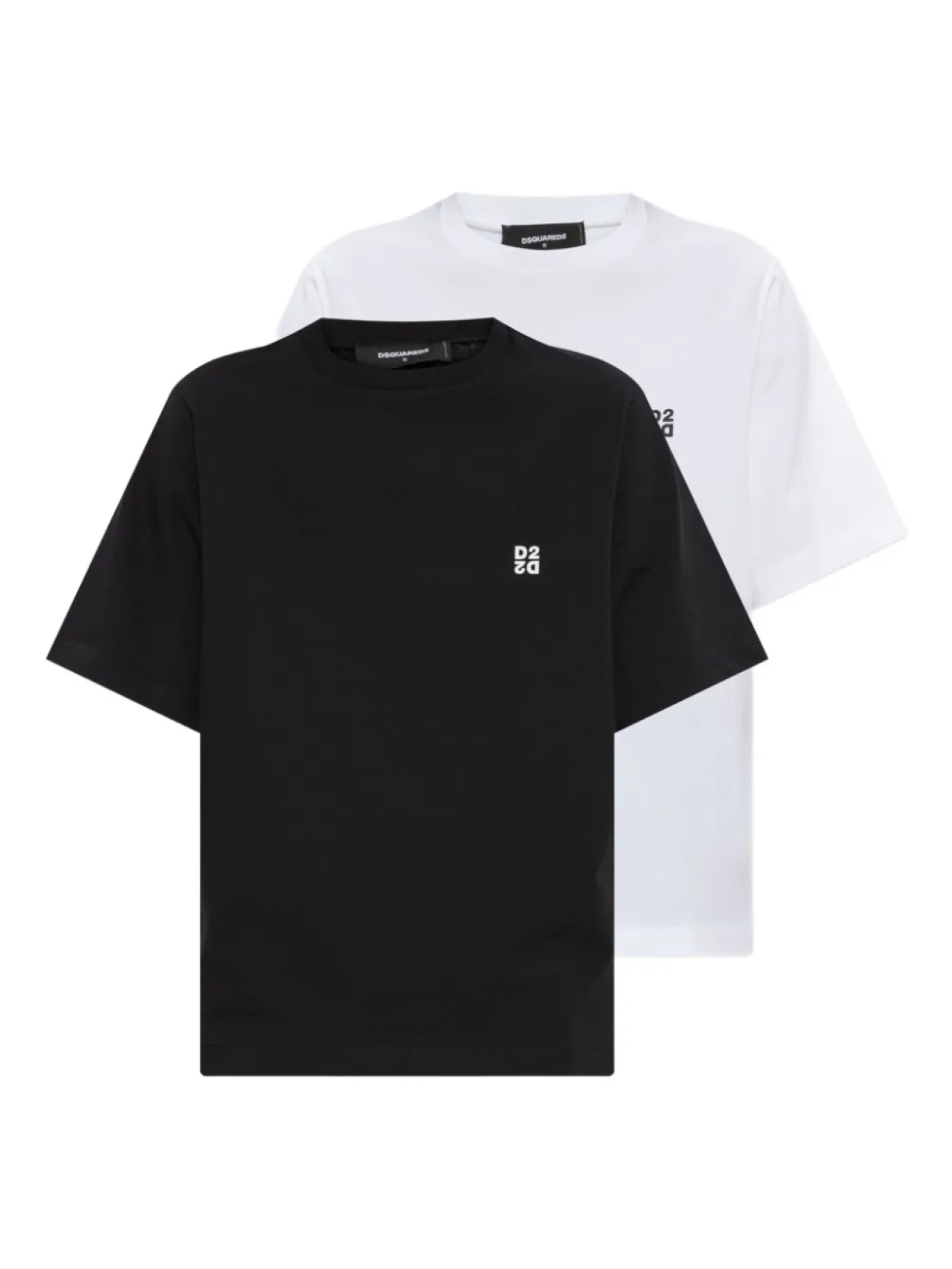 

Футболка из хлопка с логотипом DSQUARED2 (упаковка из двух штук), черный