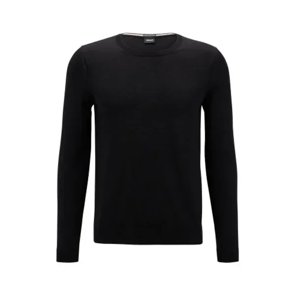 Свитер шерстяной, slim fit, Boss, черный — фото 3